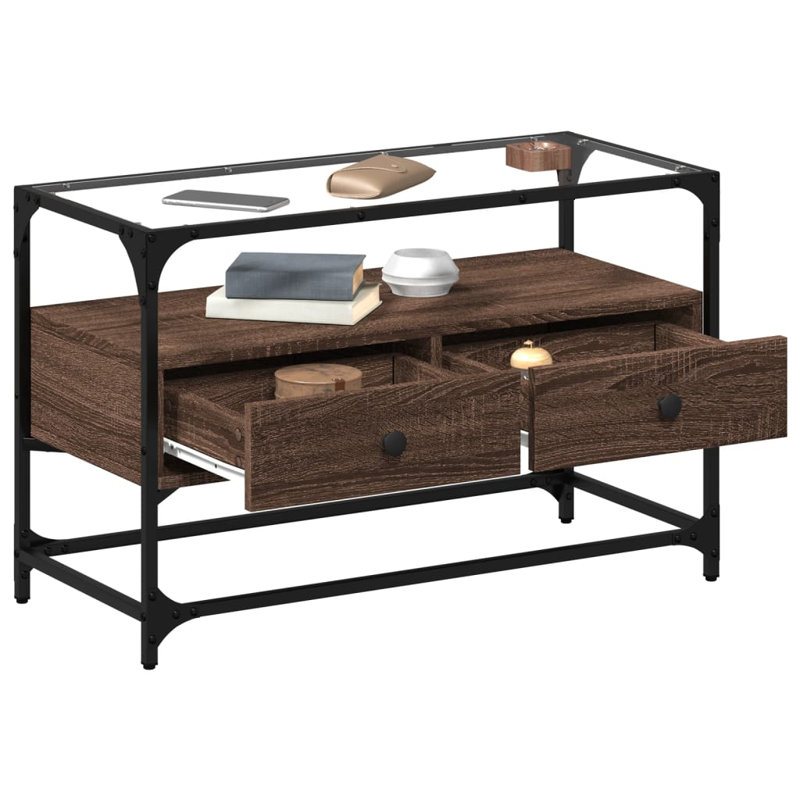 Yes_No_Yes_No_No Unfinished TV Stand, 80cm, Brown Oak