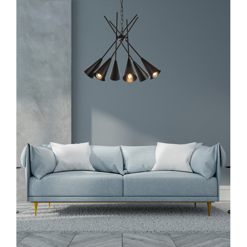 Lustre sphérique unique à 6 lumières Giambattista, Noir
