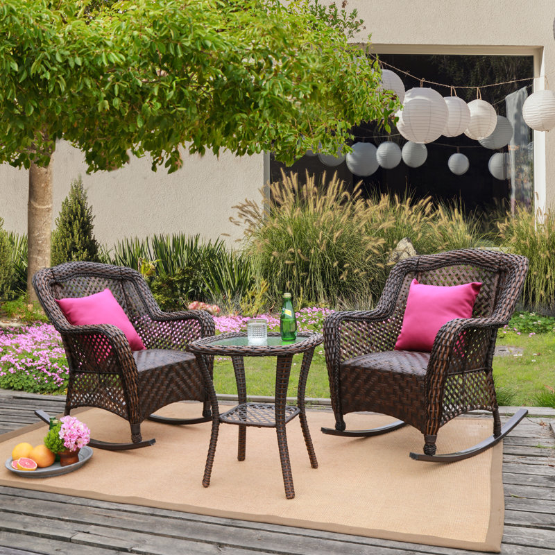 Lilyanna Premium All-Weather Wicker 2 - Person Patio Conversation Set