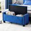 Chambre moderne en velours bleu avec rangement en velours captivant