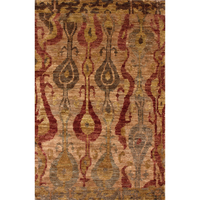 Tapis naturel Torrance Amidon Ikat, 7 pi 7,2 po x 9 pi 6 po