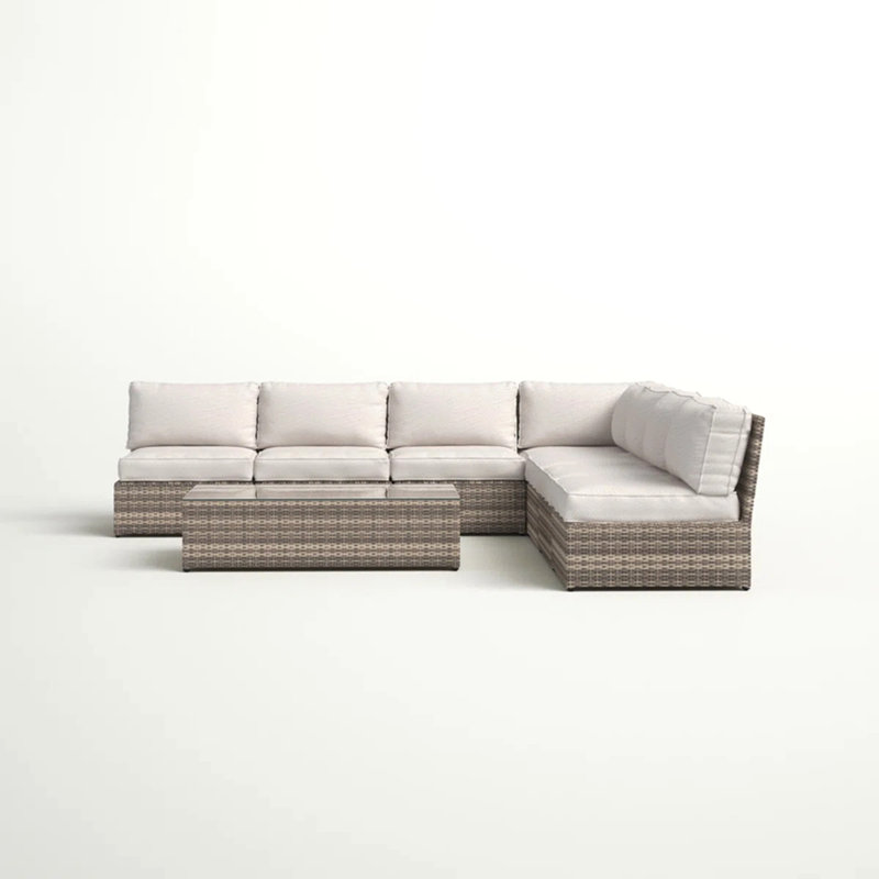 Fully Assembled 6-Piece Wicker Patio Seating Group With Cushions