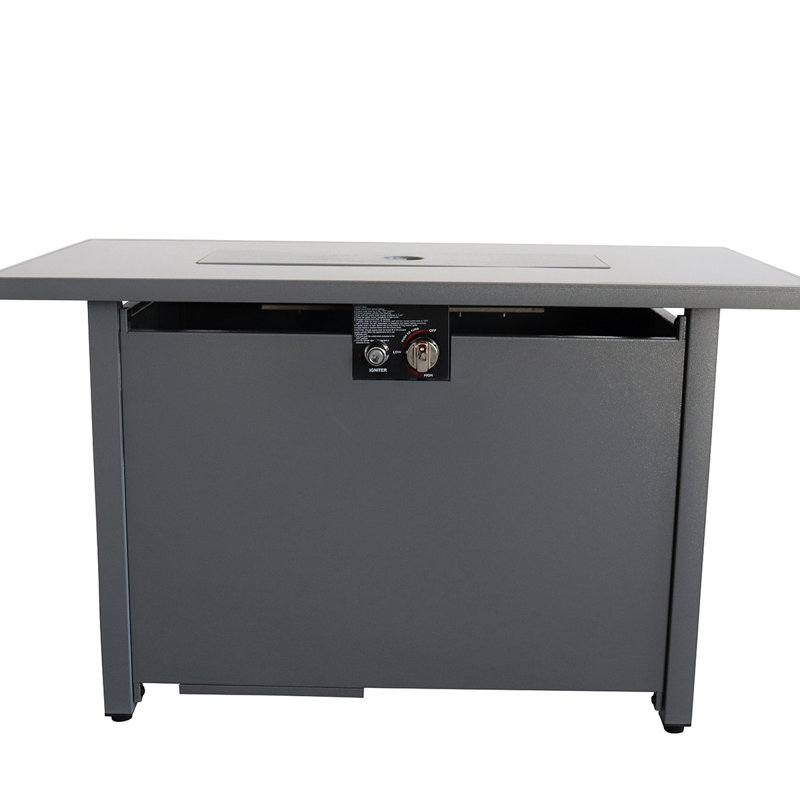 25'' H X 42'' W Steel Outdoor Fire Pit Table With Lid