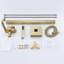 Robinet de baignoire autoportant à poignée simple avec garniture de baignoire au pied avec douche à main au fini or brossé