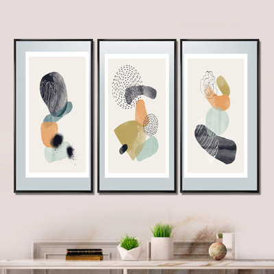 «Minimalistic Compostion of Shapes I», reproduction sur toile flottante 3 pièces