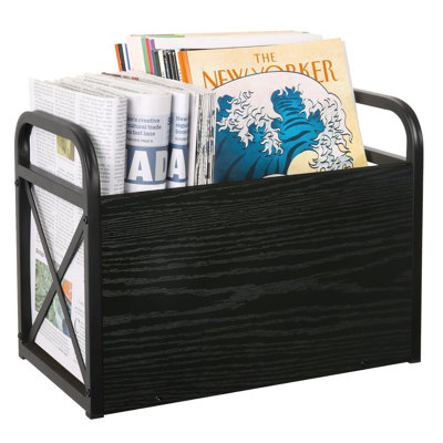 Metal, Wood Magazine Rack