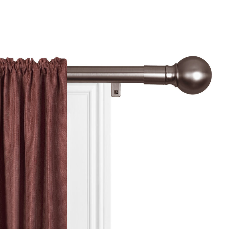 Tringle à rideaux simple pour fenêtre Doak Smart Easy Install, H 4,25 po x l 18 po x P 4,5 po, Bronze huilé