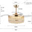 Ventilateur de plafond 48 "à intensité variable avec lumières DEL et télécommande-865544060