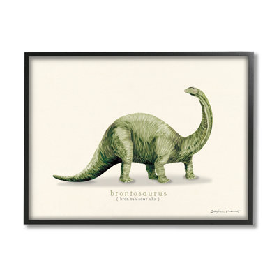 " Green Brontosaurus Dinosaur Pronunciation " Graphic Art Print