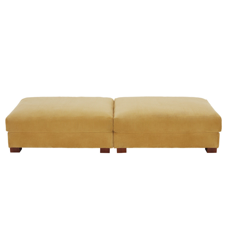 Vontavious 222Cm Wide Rectangle Standard Ottoman, Orange