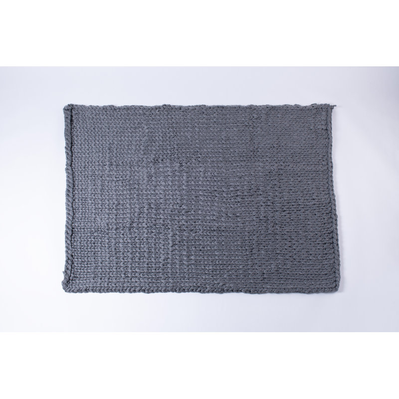 Zage Cable Knit Throw Blanket, Gray