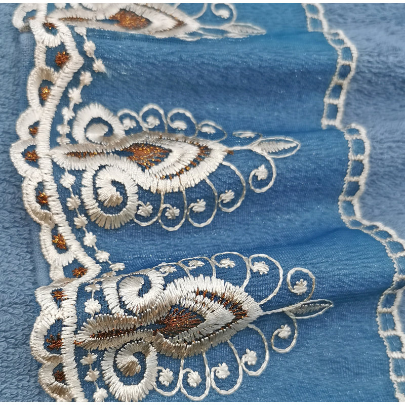Ensemble de serviettes 100% coton 3 pièces Carli, Bleu