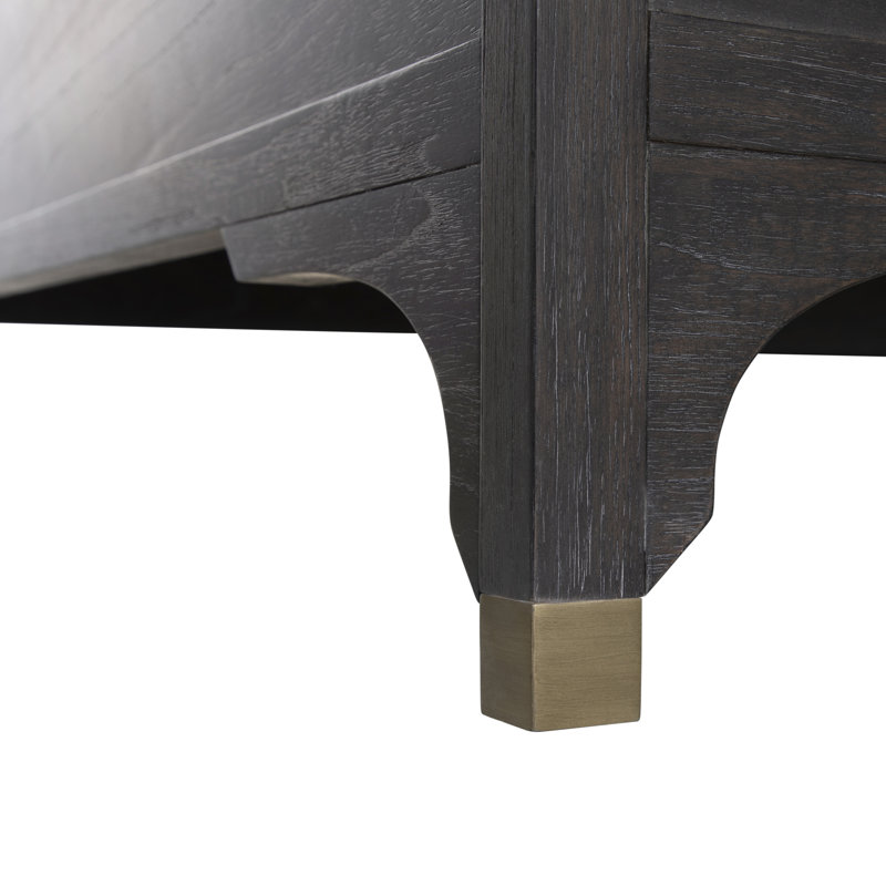 Alexandra Bed - Dark, King, Cerused Forest Black/Stained Gold