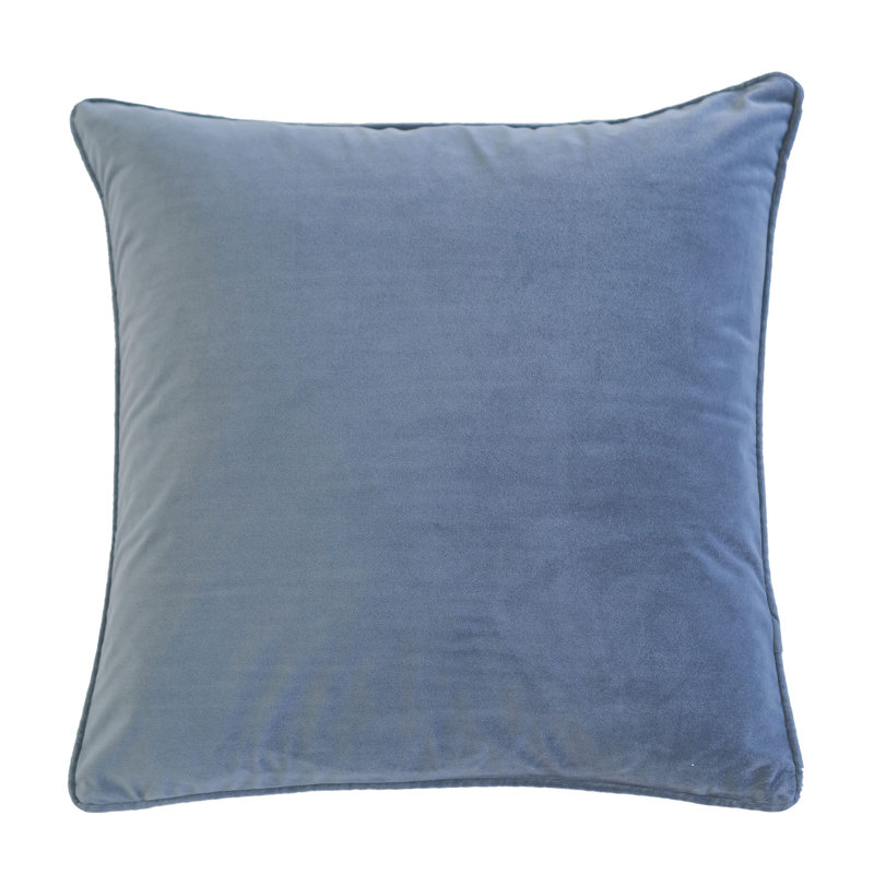 Velvet Throw Pillow, Light Gray
