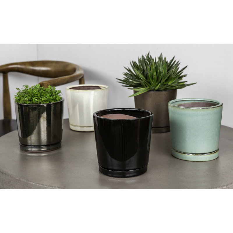 I/O Series Handmade Pot Planter, 8" H x 7.75" W x 7.75" D, Bronze