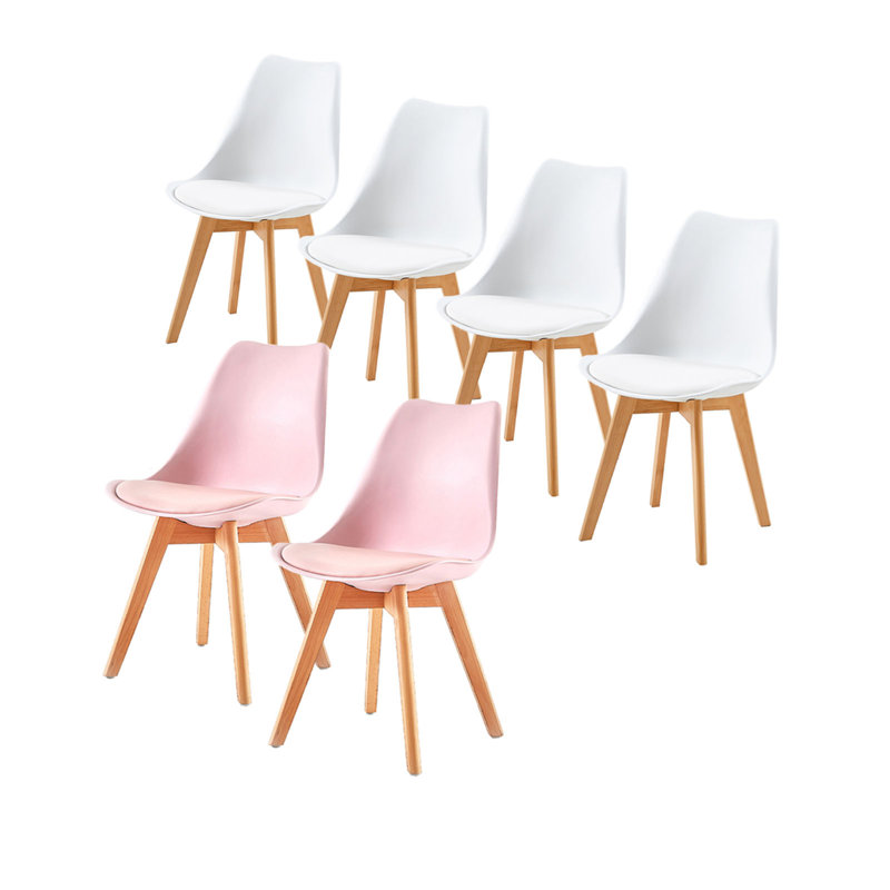 Blalock 6 - Person Dining Set, White/Pink