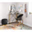 Chaise de travail en métal doré et velours-1093666231