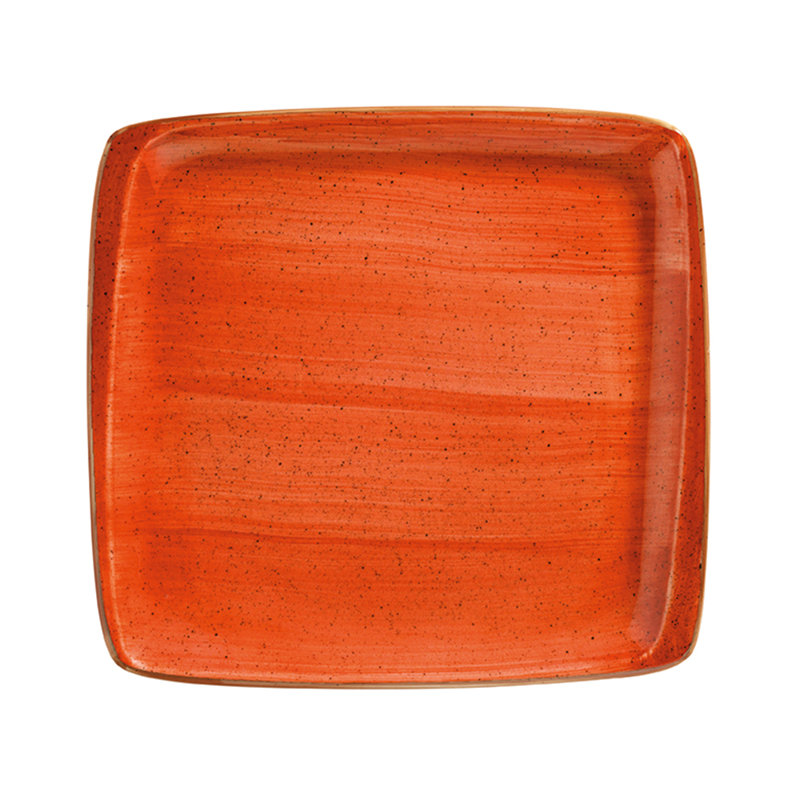 Plateau carré Sienna 10,5 po x 10 po, H 0,75 po x l 10,5 po x P 10 po, Orange