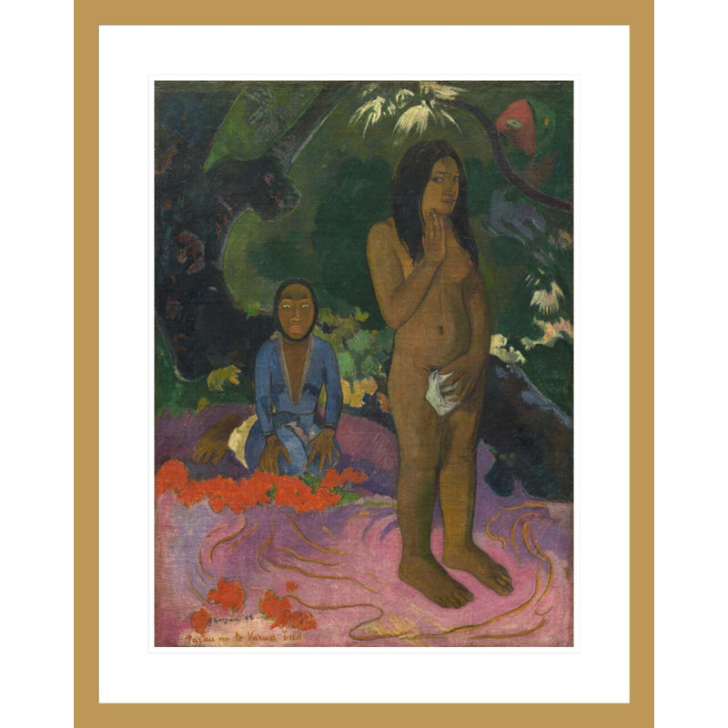 «Parau Na Te Varua Ino» par Paul Gauguin - Impression sur toile encadrée, H 29,49 po x l 23,5 po