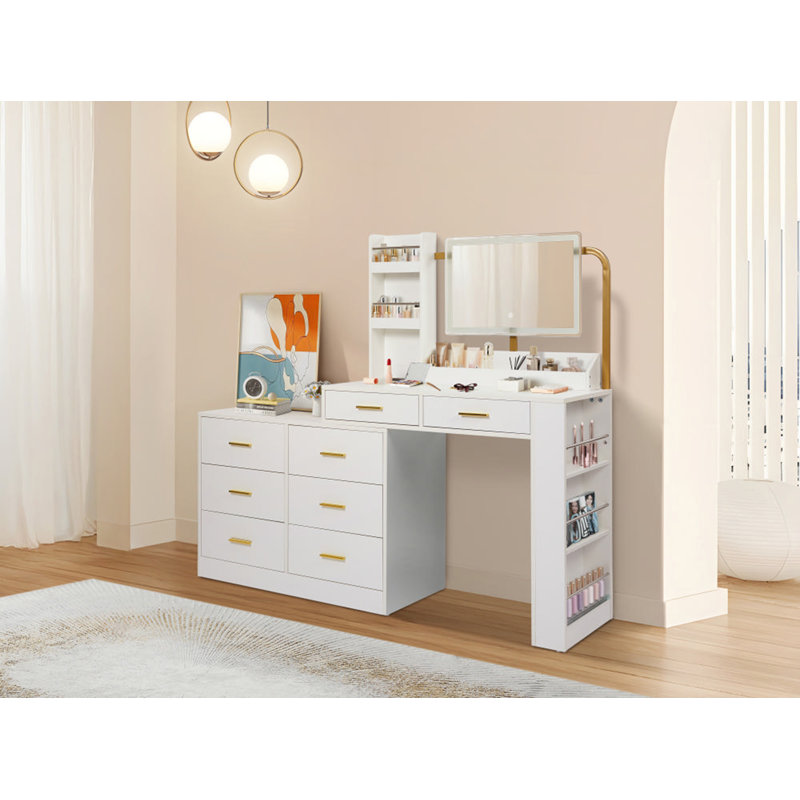 Commode moderne, commode blanche, commode large