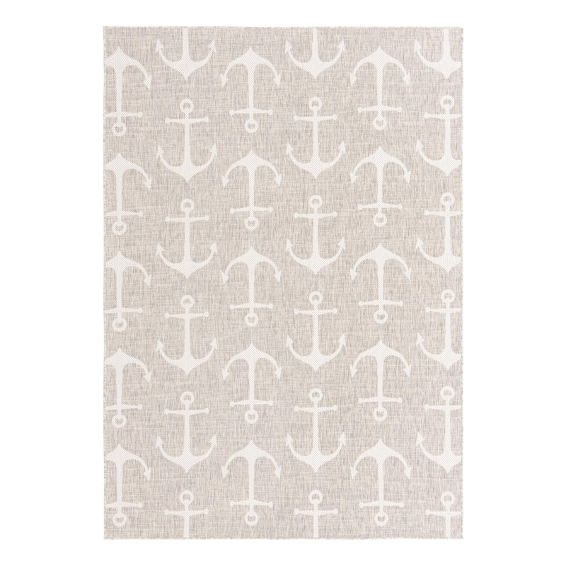 Tapis intérieur / extérieur Brentwood, Rectangulaire 7 pi x 10 pi, Gris