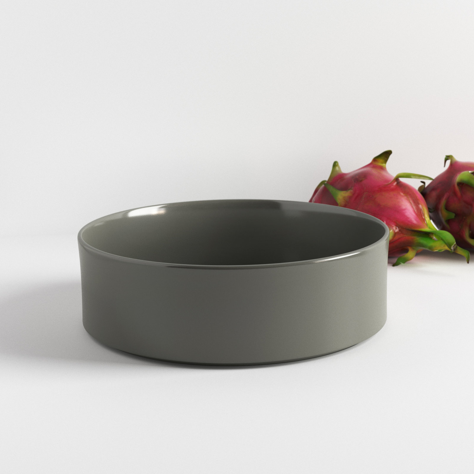 Pilar Large Stoneware Serving Bowl, Pewter