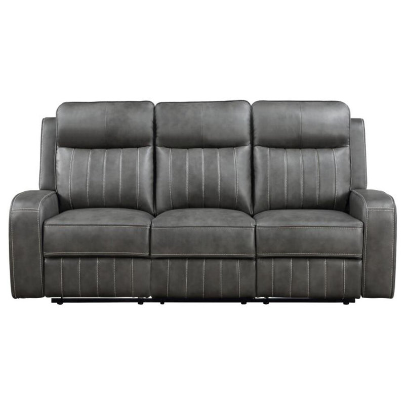 Mencos Upholstered Track Arm Motion Sofa Grey