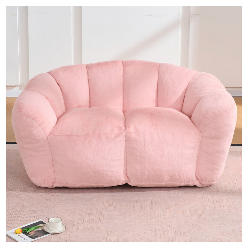Fauteuil à billes surdimensionné en fausse fourrure