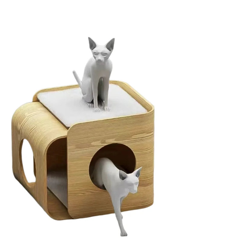 Anais Wood Pet Bed, Raw Wood