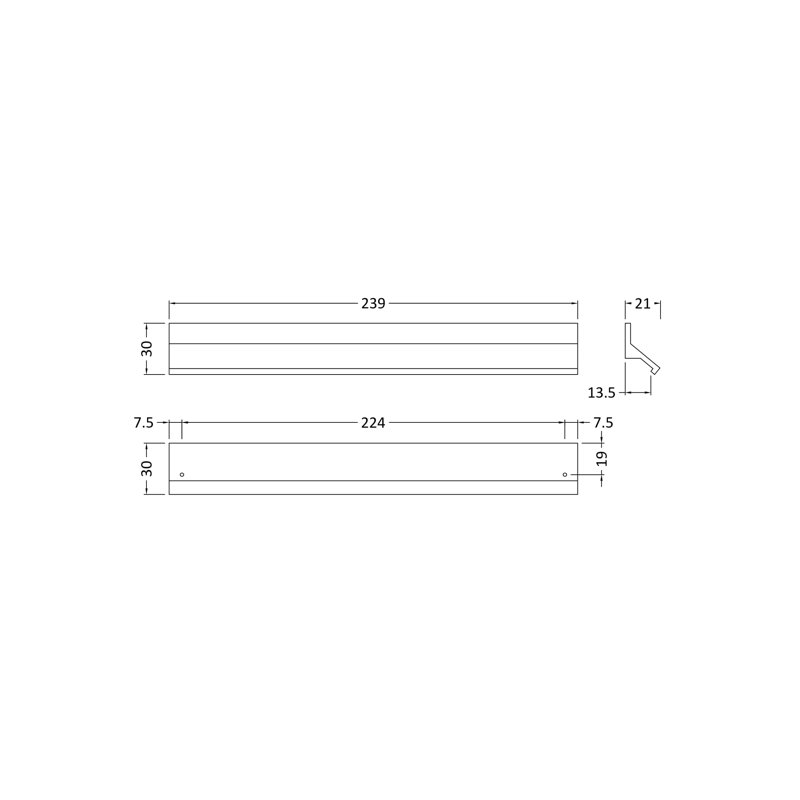 Profile 22 3/8cm Centre Bar Handle, Chrome