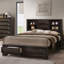 Ensemble de chambre à coucher moderne et fonctionnel avec rangement HB FB et 2 tables de chevet espresso 3 pièces-1515556428