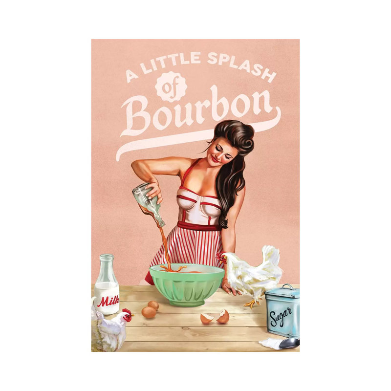 Bourbon Chickens Pinup - Print on Canvas, 20.32 cm H x 30.48 cm W, Wrapped Canvas