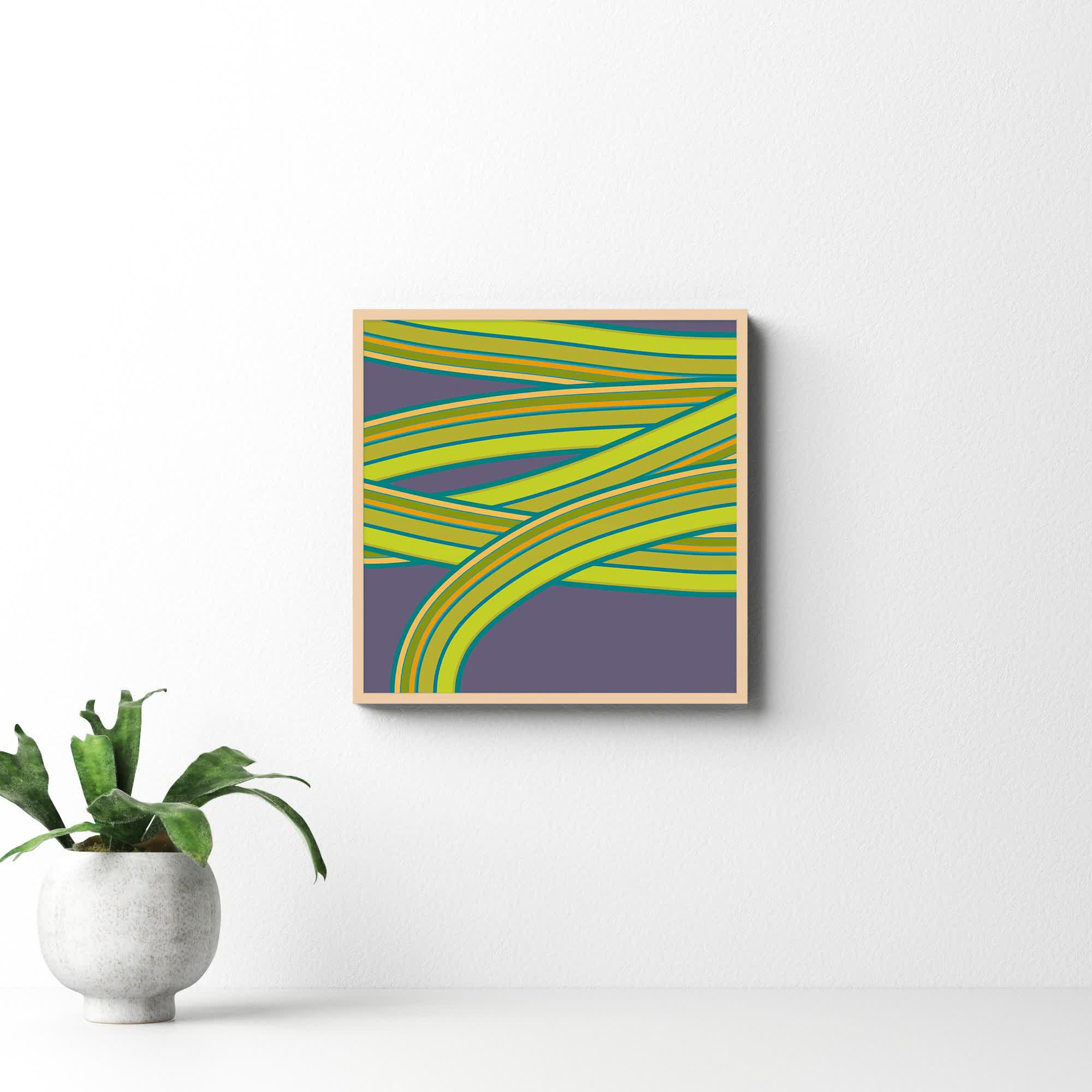 Hemp Twist by Jacques Pilon, Brown, 16" H x 16" W x 1.25" D
