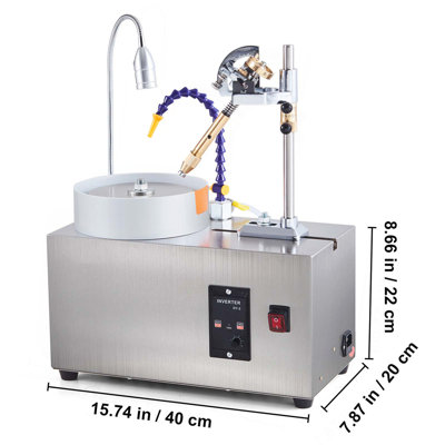 Gem Faceting Machine, 180W Jade Grinding Polishing Machine 0-2980RPM Adjustable Rotating Speed, Rock Jewel Angle Polisher with Precise Mechanical Manipulator & Scale Gem Jade Stone Crystal