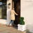 Decorative White Planter Box With Artificial Dog Topiary - 2 Pack