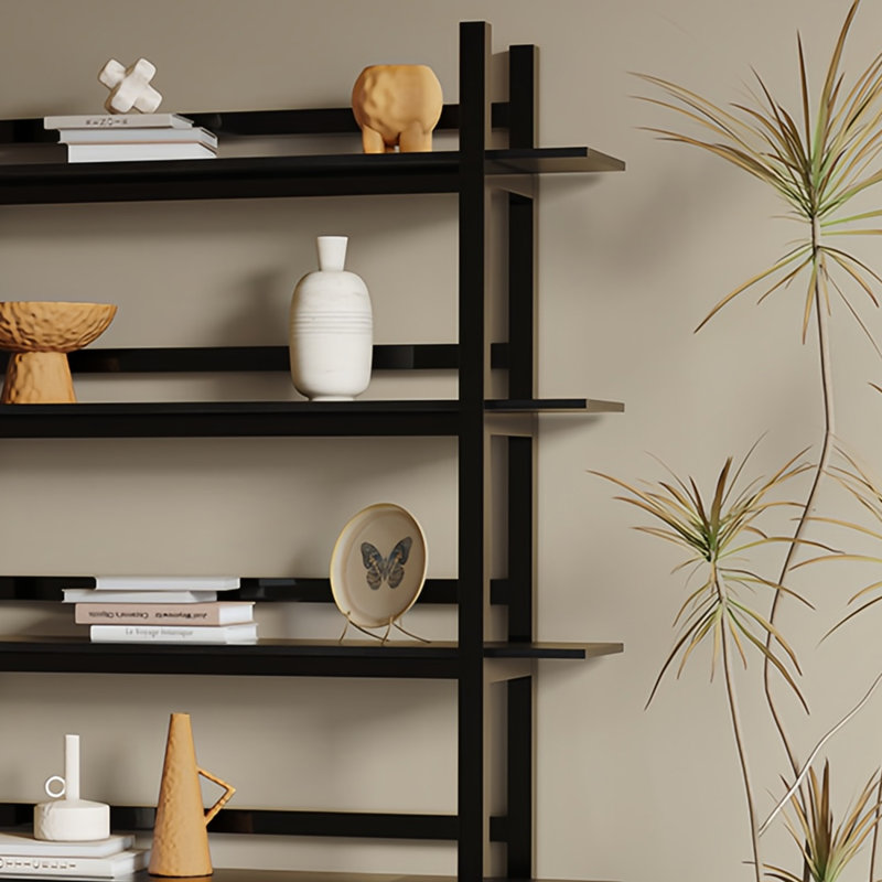 Une bibliothèque légère et luxueuse, H 73,2 po x l 31,4 po x P 13,7 po, Noir