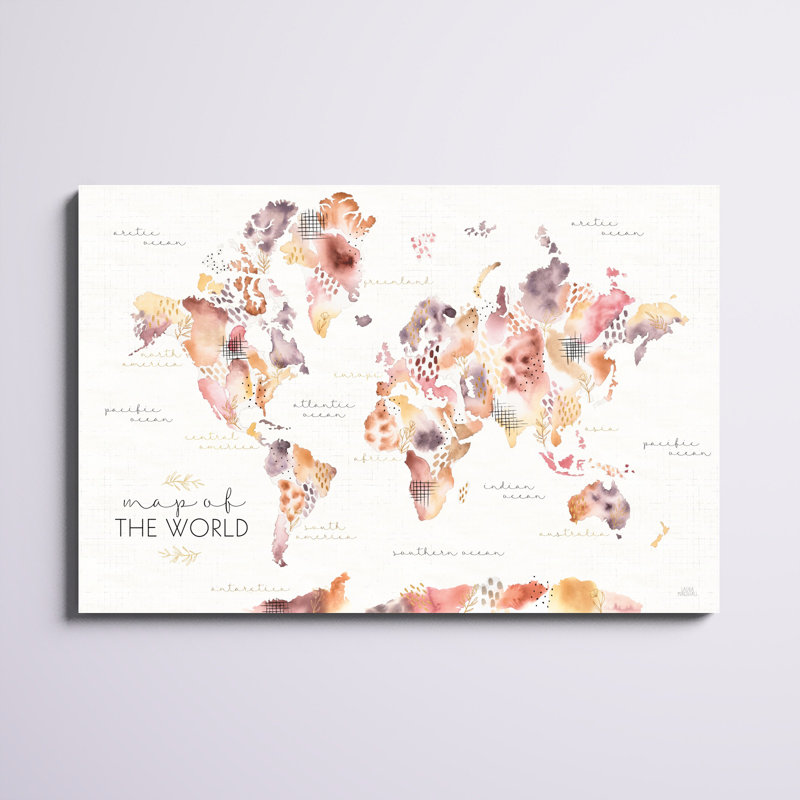 «Desert Blooms Map» par Laura Marshall, impression sur toile tendue, H 32 po x l 48 po