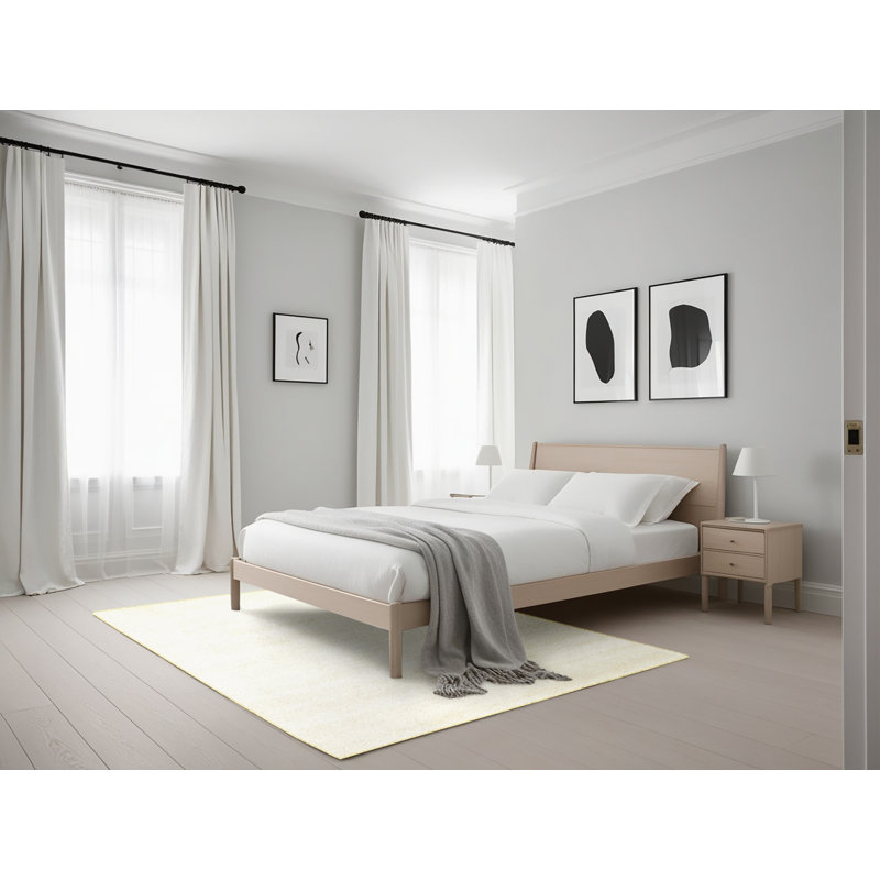 Surface beige contemporaine tapis, Rectangle 5 pi x 7 pi