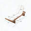 Chaise longue en bois d'acacia et en rotin PE - Dossier inclinable réglable avec coussin blanc