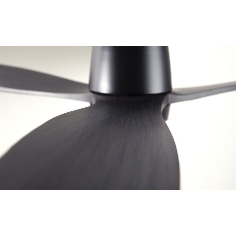 Arbor LED Flush Mount Ceiling Fan, Handheld Remote Control, Dark Bronze, Ebony