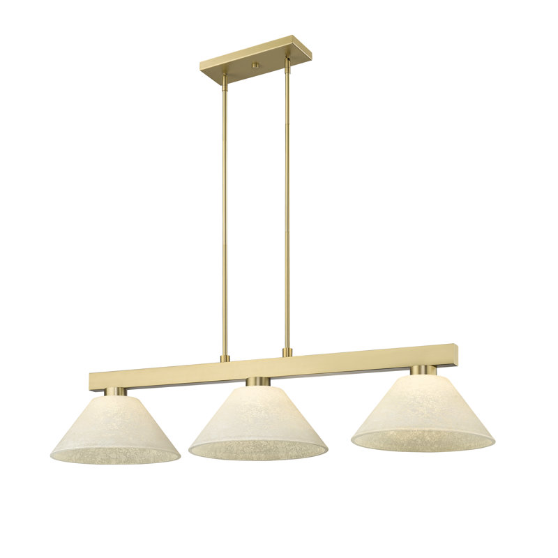 Caine 3 - Light Steel Dimmable Linear Chandelier, Gold