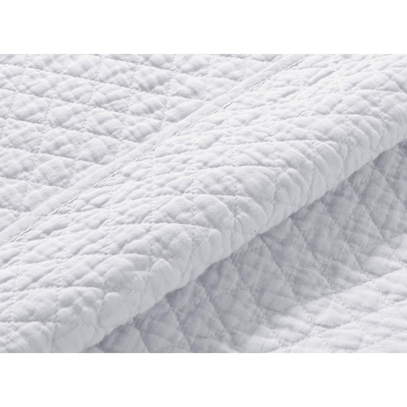 Solid Color Cotton Quilt Cotton Quilt, Queen Quilt + 2 Standard Shams, White