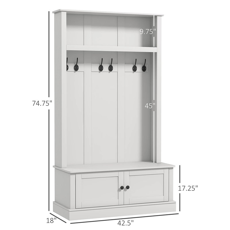 Banc d'entrée blanc avec portemanteau