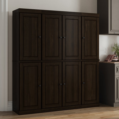 Kyrrah 100% Solid Wood Tall Kitchen Pantry Cabinet with Doors & 2 Drawers, Adjustable Shelves, Modular Kitchen Storage Cabinet, 65" W x 71.5" H