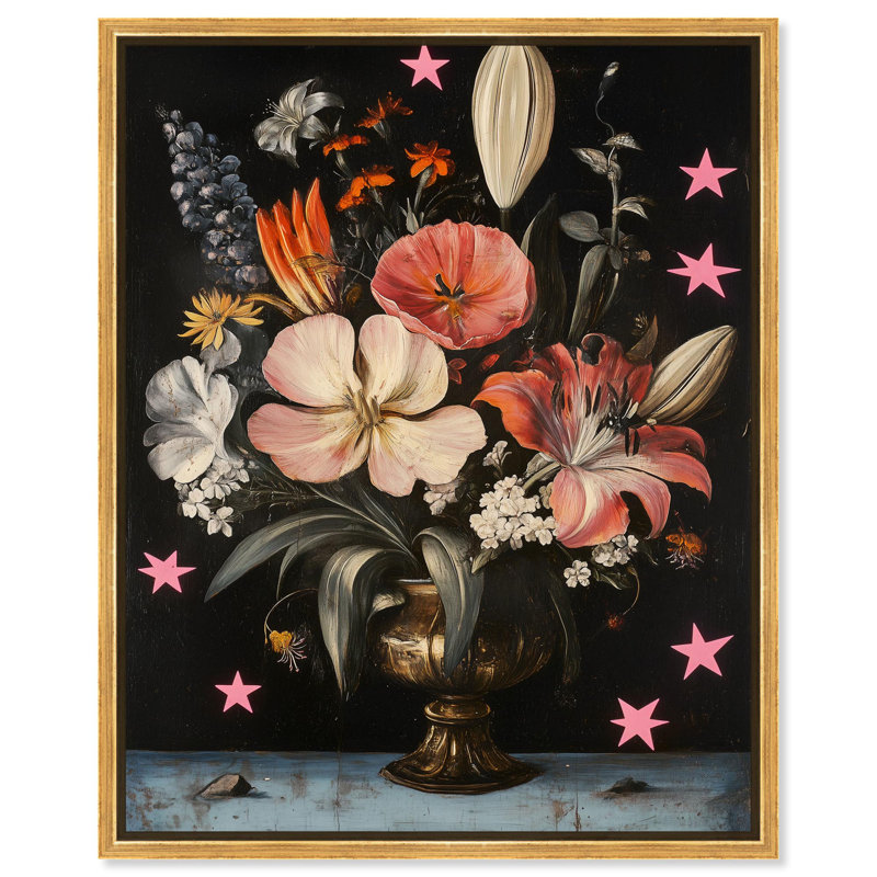 Toile de Tany's Floral Universe I par Art Remedy, H 31 po x l 25 po, Blanc, Cadre flottant