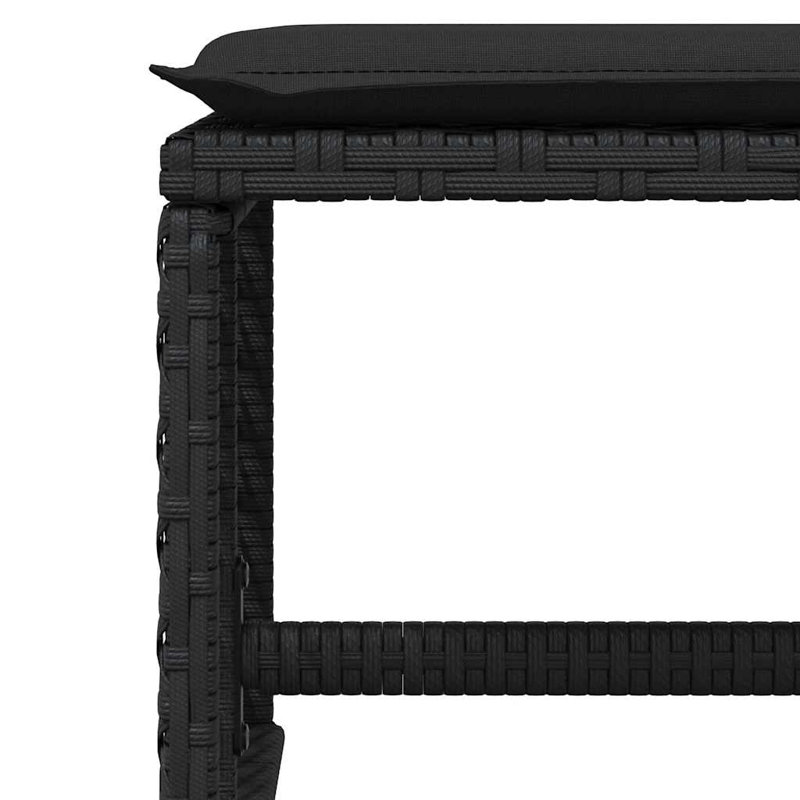 Patio Dining Set with, Black, Black