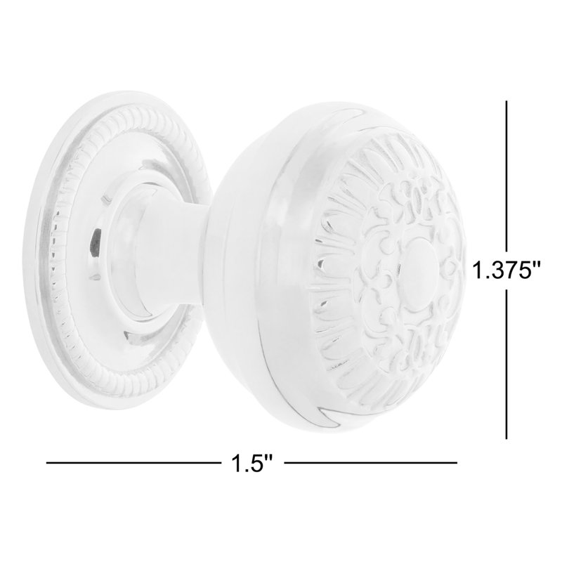 Nostalgic Warehouse Egg And Dart Brass 1 3/8" Cabinet Knob with Rope Rose, Polished Nickel