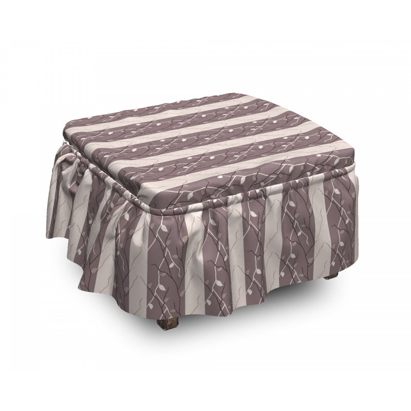 Ensemble de housse pour repose-pieds à coussin de boîte 2 pièces floral earthen tons