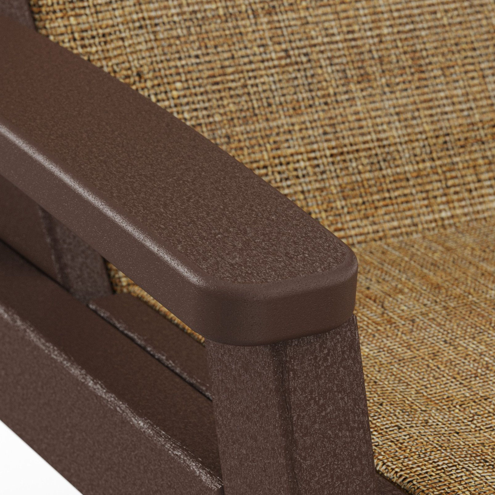 POLYWOOD® Coastal 28" Patio Chaise Lounge, Dune Burlap Revolution®, Mahogany