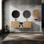 Meuble-lavabo mural 60 po avec lavabo et armoire latérale 60 po, porte, meuble-lavabo